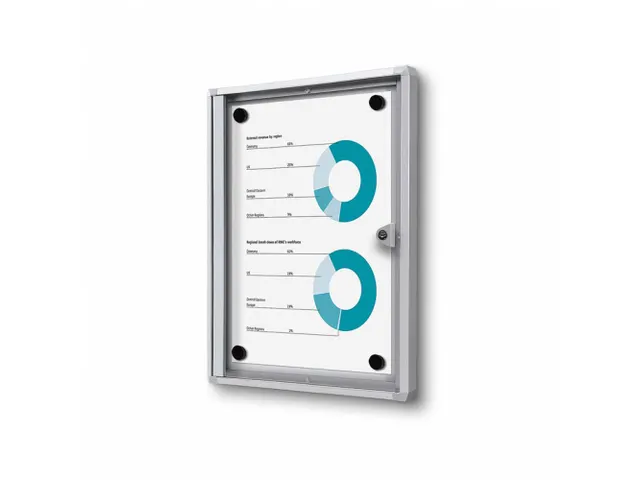 Muurvitrine Indoor Vergrendelbaar Brandwerend 1xA4 Zilver