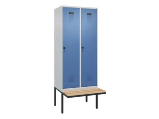 locker met bank,voor scheiding van kleding,HxBxD 2120x800x815mm,2vak - 2