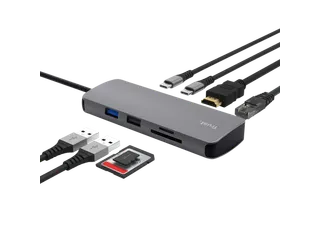 Trust 25672 Dalyx 8-in-1 adapter met meerdere poorten Grijs - 3