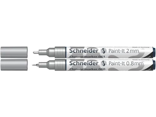 Viltstift Schneider Paint-it 060 - 061 2.0mm en 0.8mm mtl chrome 2st
