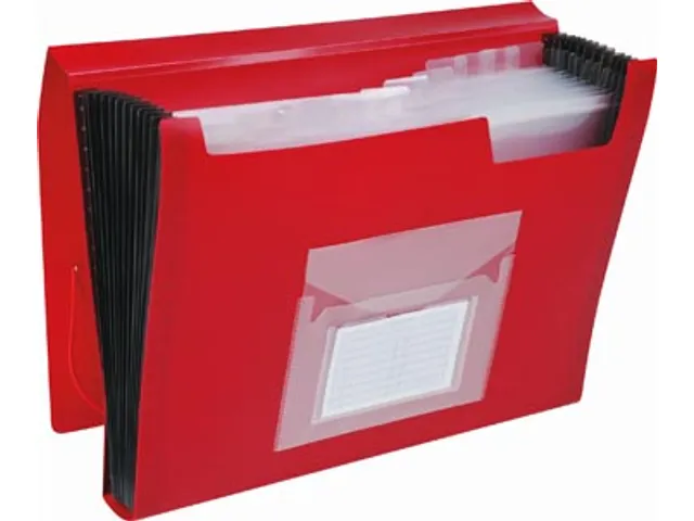 Voorordner A4 PP 13 Vaks Elastieksluiting Rood