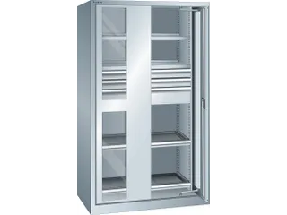 zwaarlastkast met zwenkdeuren,HxBxD 1950x1146x690mm,lak RAL7035 - 2