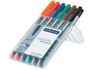 Viltstift Staedtler OHP Lumocolor 318 Fijn 0.6mm Assorti 6 stuks - 2