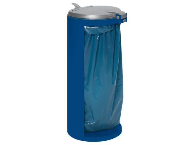 Afvalverzamelaar Blauw 120 Liter 900x450mm Klemring Achterzijde Open