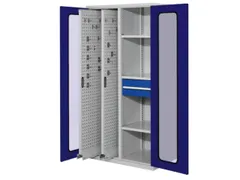 Verticale Uitschuifkast Blauw Vensterdeuren 1950x1000x600mm 2 Legb.