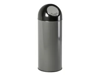 Afvalbak met pushdeksel en binnenemmer 55 Liter Metallic - 1