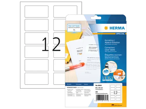 HERMA 9643 QR-code etiketten A4 80x40mm Wit 300 stuks