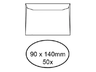 Envelop Quantore voor visitekaartjes 90x140mm 95gr wit 50st. - 1