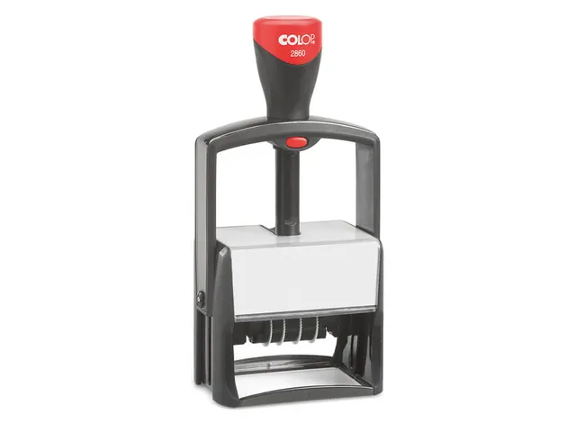 Woord-datumstempel Colop 2860 +bon 46x66mm zwart 9regels