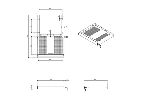 Addit laptop Beveiligingslade Maat S 633 Zwart