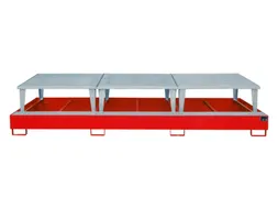 opvangbak,v. 3xIBC,opvangvol. 1000l,HxBxD 780x3850x1460mm