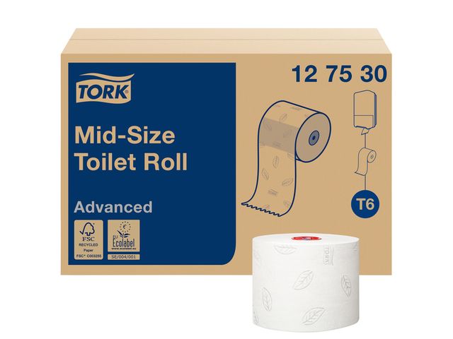 Toiletpapier Tork T6 127530 2-laags Advanced 100m 27 Rollen | ToiletHygieneShop.nl
