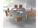Table de conférence carré 740x1400x1400mm MS-gris 4 Pieds chromé