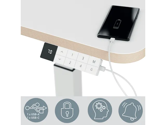 Zit-Sta bureau 80x60cm Leitz Ergo elektrisch klein