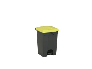 pedaalemmer,1x45l,HxBxD 600x398x410mm,romp PP grijs,deksel PP geel - 1