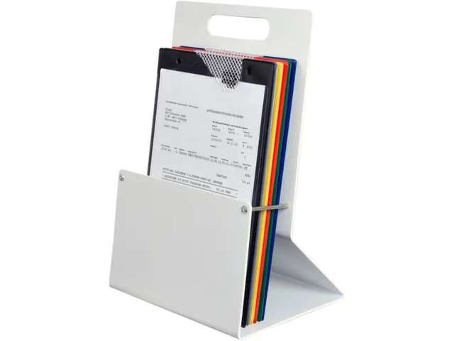 station de collecte p. 7xDIN A4 plastique gris clair posit. sur table