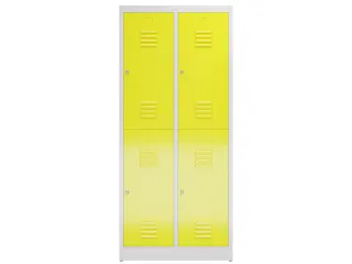 Dubbeldekse garderobekast 1800x800x500mm 2x2vak 400mm RAL7035 RAL1018 - 2