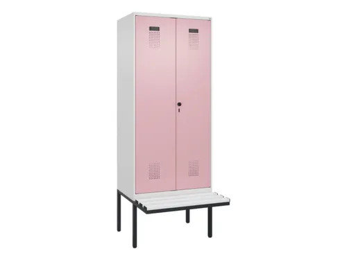 locker met bank,voor scheiding van kleding,HxBxD 2120x800x815mm,2vak