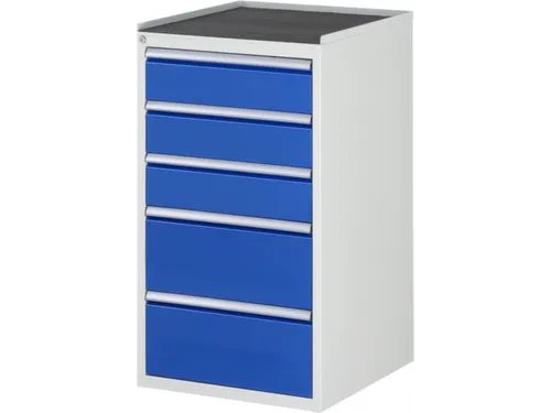 ladekast 1035x580x650mm 5laden cilinderslot RAL7035 RAL5010 metaal
