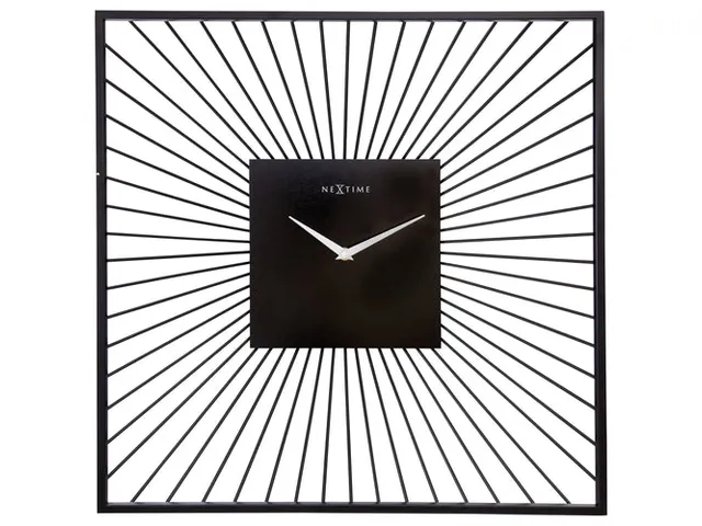 Wandklok Nextime 45x45x15 zwart metaal Vasco Square