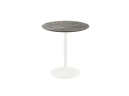 bistrotafel,HxØ 730x700mm,rond,schotelvoet wit,blad HPL Galaxy Marble