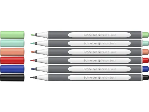 Brushpen Schneider Paint-It 070 5+1 GRATIS assorti V02 kartonetui