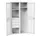 Locker 2000x1050x550mm 3 vakken lade, dubbele ventilatiedeur, RAL7035