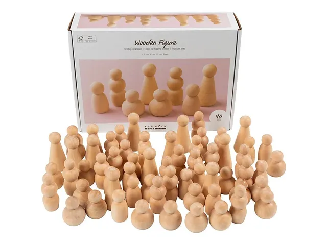 Figuurtjes Creativ Company hout doos à 90 stuks
