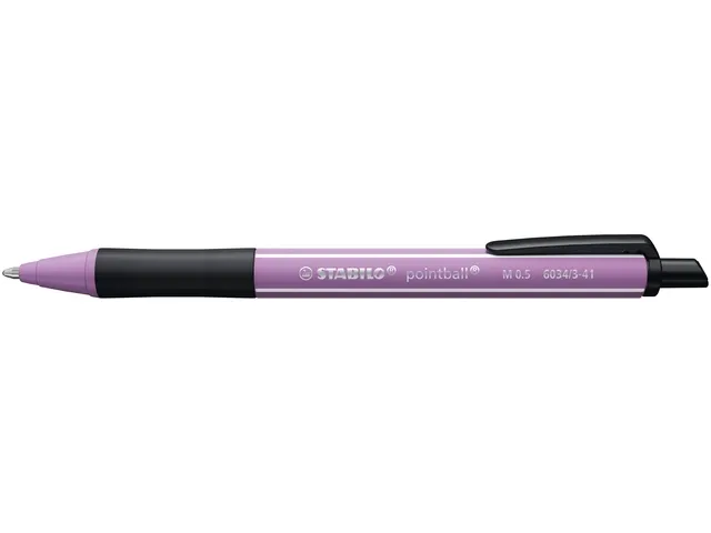 Balpen STABILO pointball Wildflower Grijsviolet Medium