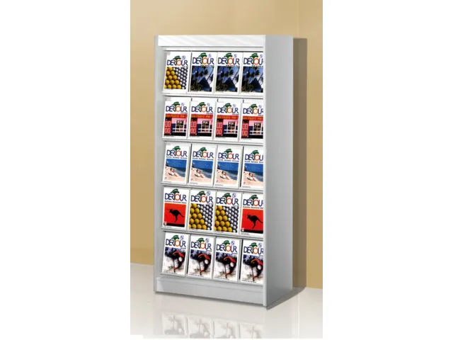 présentoir,HxlxP 1910x970x420mm,20xcompartiments à brochures,p. DIN