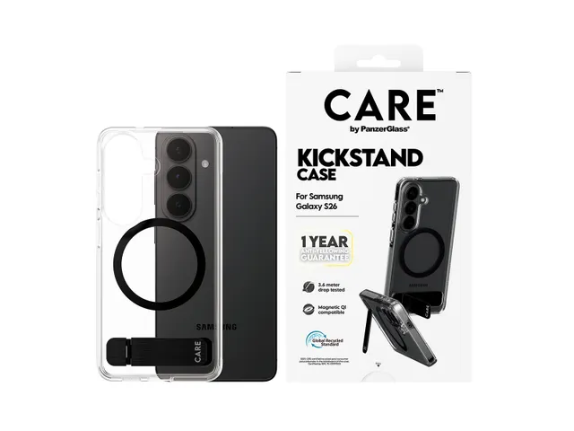 PanzerGlass CARE by Kickstand Case Transparent w. Qi Samsung Gal