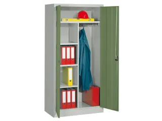 Dossier-/Kledingkast Hxbxd 1950x1000x600mm Ral7035 Front Ral6011 - 2