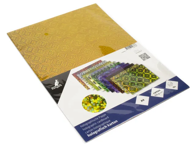 Metallic karton Kangaro pak 10 vel A4 assorti kleuren 300 grams