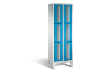 lockerkast 1850x610x500mm 2x3 vakken Cilinderslot Poten, RAL5012 - 2
