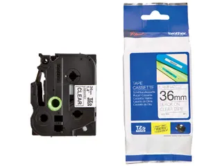 Labeltape Brother P-touch TZe-161 standaard 36mm zwart op transparant - 1