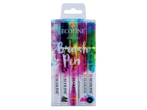 Brushpen Talens Ecoline set à 5 stuks primair