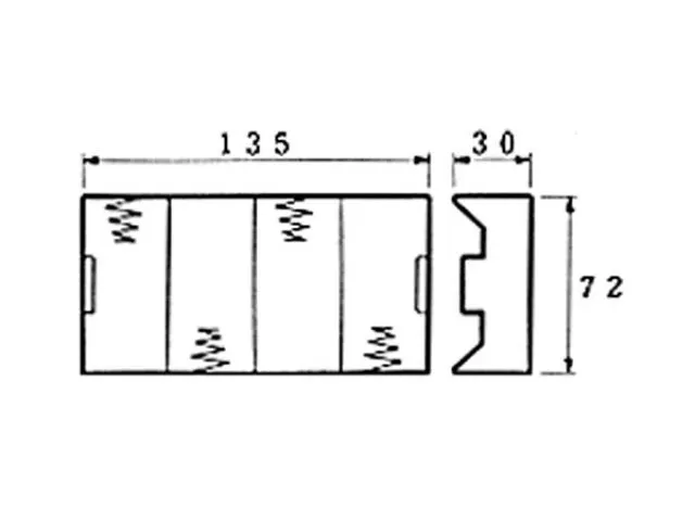 Batterijhouder Voor 4 x D-Cell (Met Soldeerlippen)