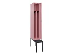 locker met bank,voor scheiding van kleding,HxBxD 2120x300x815mm,1vak
