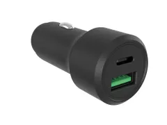 USB Autolader - Aluminium Behuizing - 2 Uitgangen - USB-A & USB-C - 38