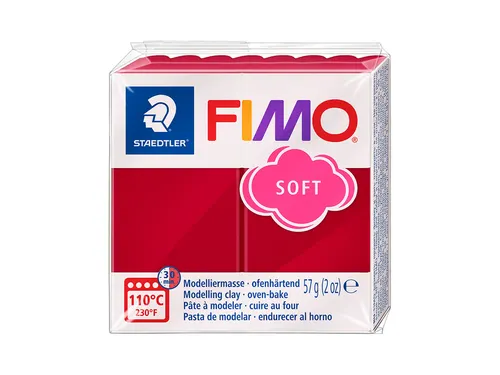 Boetseerklei Fimo soft 57 gram kersrood