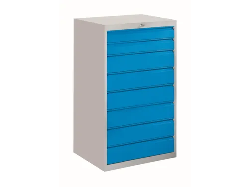 ladekast 1200x715x600mm 8laden cilinderslot RAL7035 front RAL5012