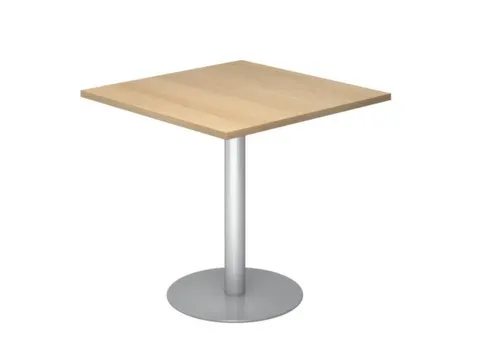 vergadertafel,HxBxD 745x800x800mm,vierkant,schotelvoet zilverkleurig