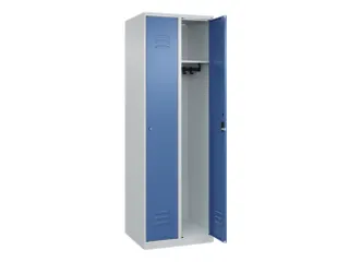 locker,HxBxD 1850x600x500mm,2vak,vak B 300mm,cil.-slot,staand op vloer - 1