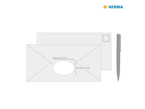 HERMA 4358 Verwijderbare etiketten A4 Ovaal 63,5x42,3mm Wit 450 stuks