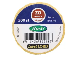 Voedseletiketten 59x23x59mm Flushlabel ZO weg op DI - 1