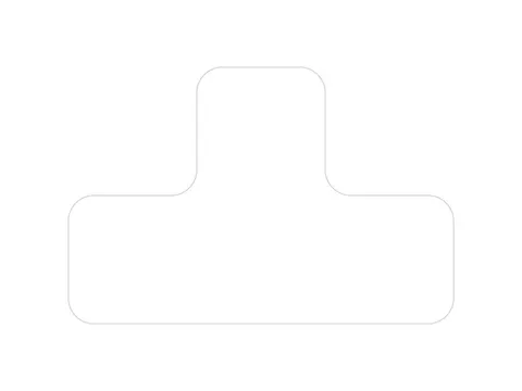 plaksymbool,T-vorm,markering HxB 100x150mm,polycarbonaat,wit