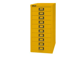 kantoor-ladekast HxBxD 590x279x380mm 10 laden romp + front geel staal - 3