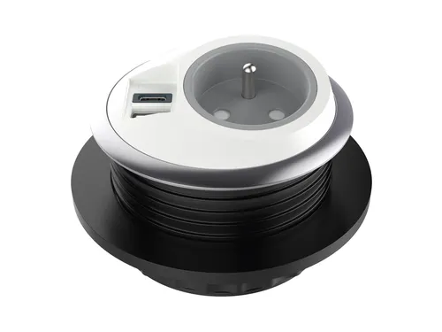 Desktop stekkerdoos Power PixelTUF 1x Penaarde +USB A/C 25W Wit