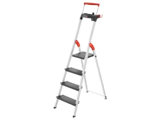 staande trap 4treden XXL treden/platform zwart stand H 0 84m - 2