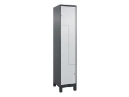 Z-garderobekast,HxBxD 1950x400x500mm,vak B 200/400mm,cil.-slot,voeten